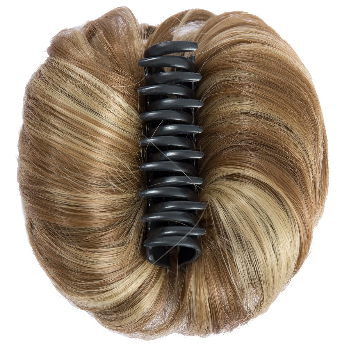 Yamel Messy Bun Hair Pieces for Women Claw Clip Hair Bun Extension Light Brown mix Ash Blonde Tousled Space Updo Synthetic Donut Curly Scrunchie - Image 3