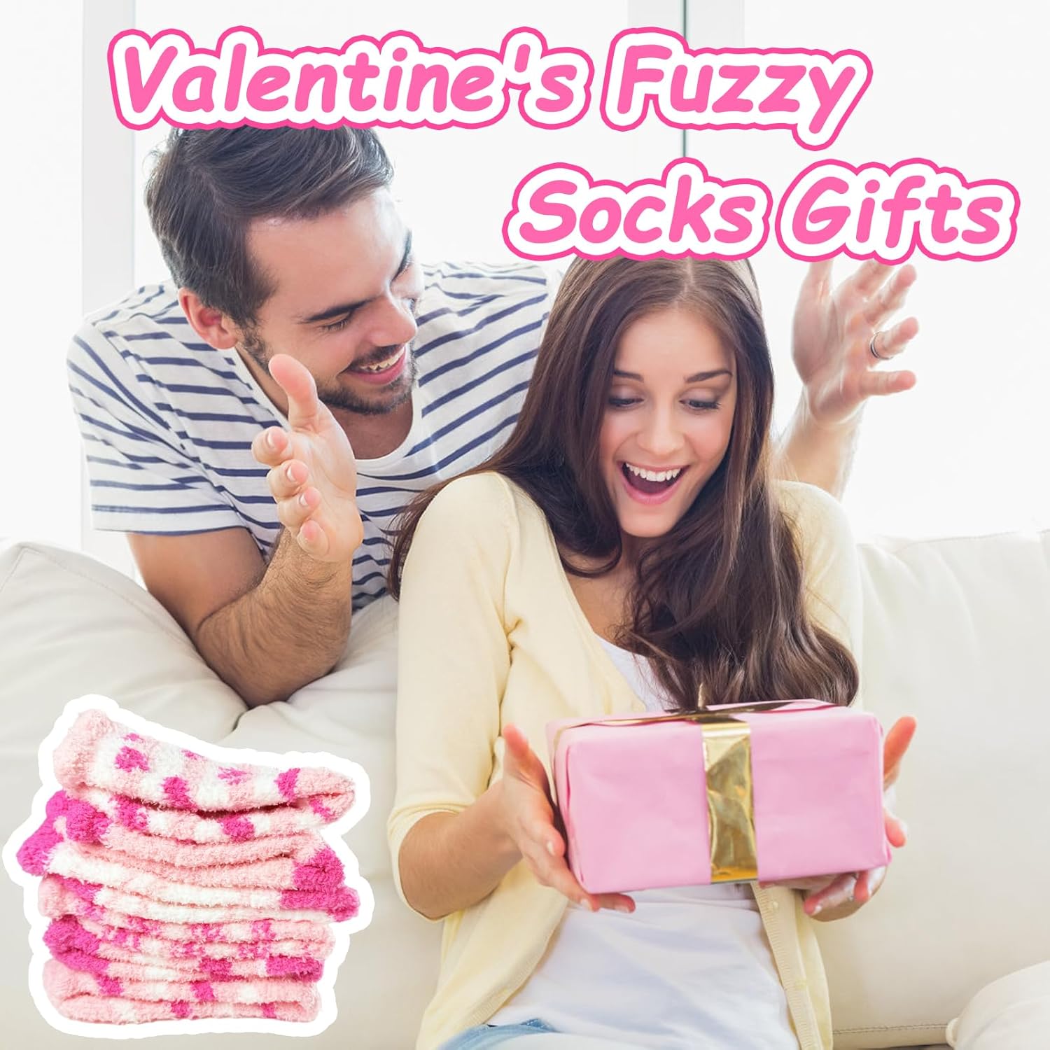 6 Pairs Womens Fuzzy Socks,Soft Warm Fluffy Slipper Socks,Pink Thick Sleep Socks for Adult,Valentine's Gifts,Winter - Image 7
