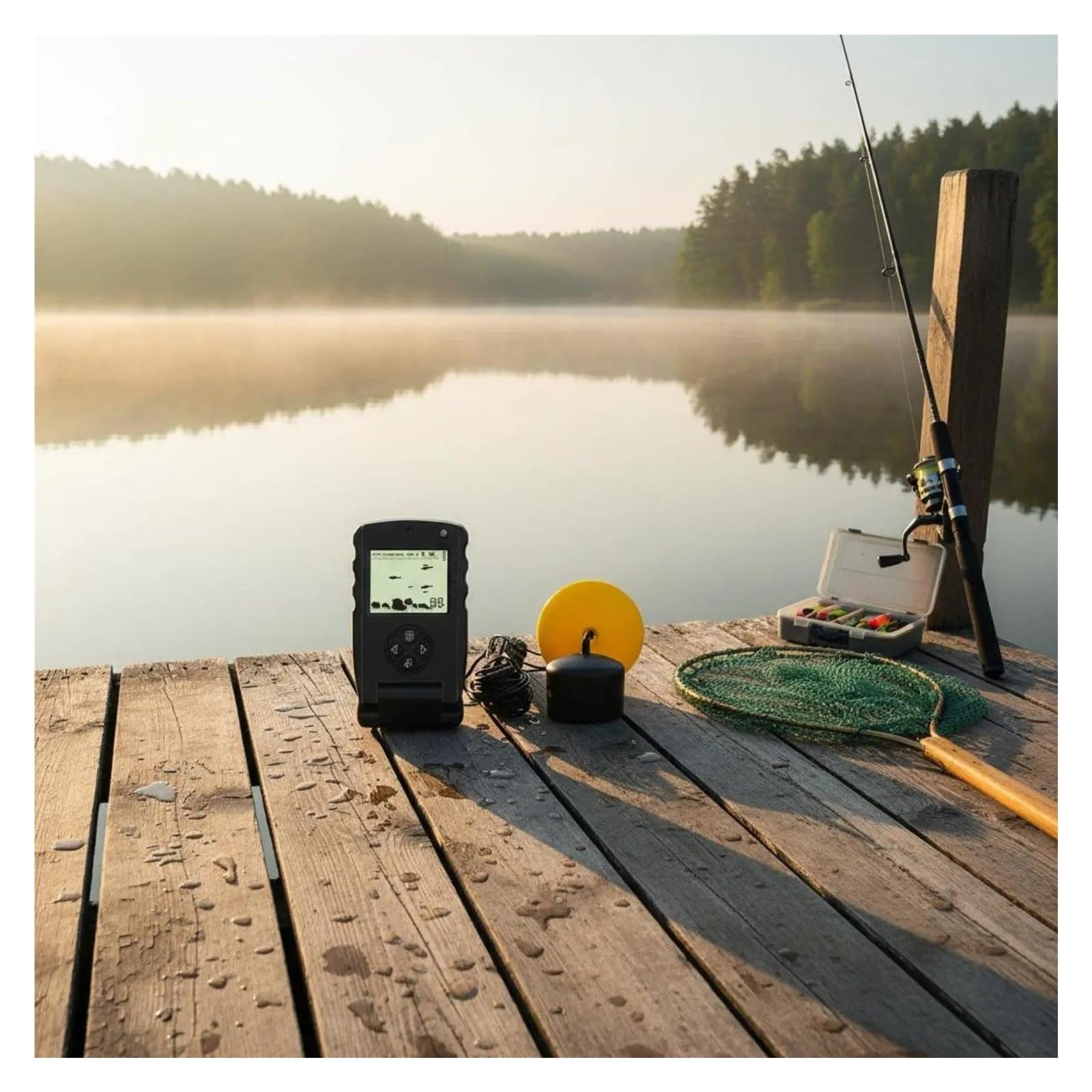 Detector de Peces, Dispositivo de sonda subacuática, Profundidad portátil con Cable, buscador Peces