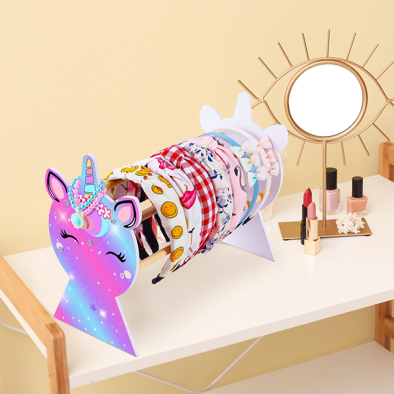 Porta Fascia Capelli A Forma Di Castello Unicorno - Organizer Per Elastici E Accessori Capelli - Foto 4