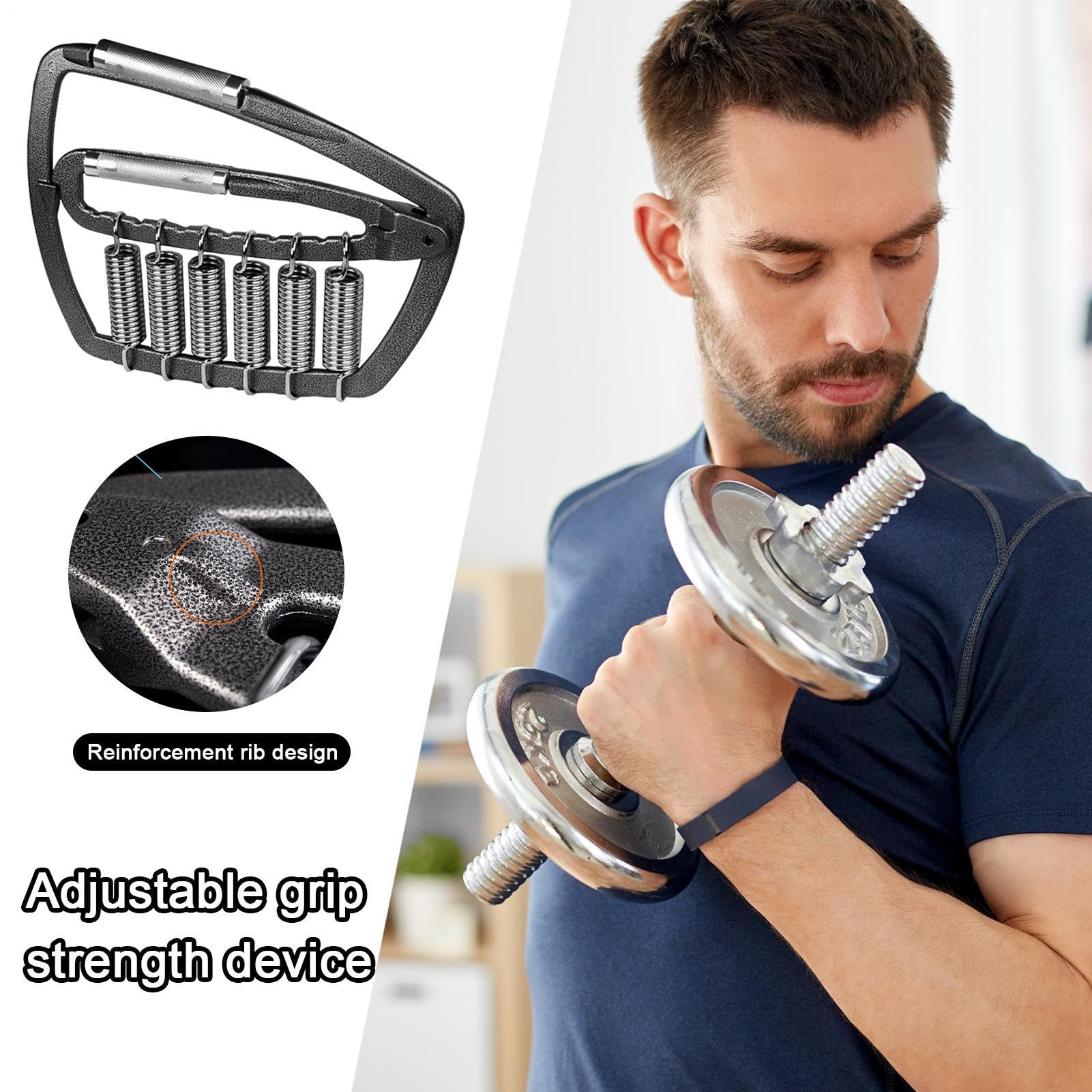 Grip Strength Trainer, regolabile da 50 a 1000 libbre, 11,69 x 9,06 pollici Heavy Duty & Portable Design, Hand Gripper for Gym Home Work Travel, Adults Seniors Women Athletes Boxers Tennis and