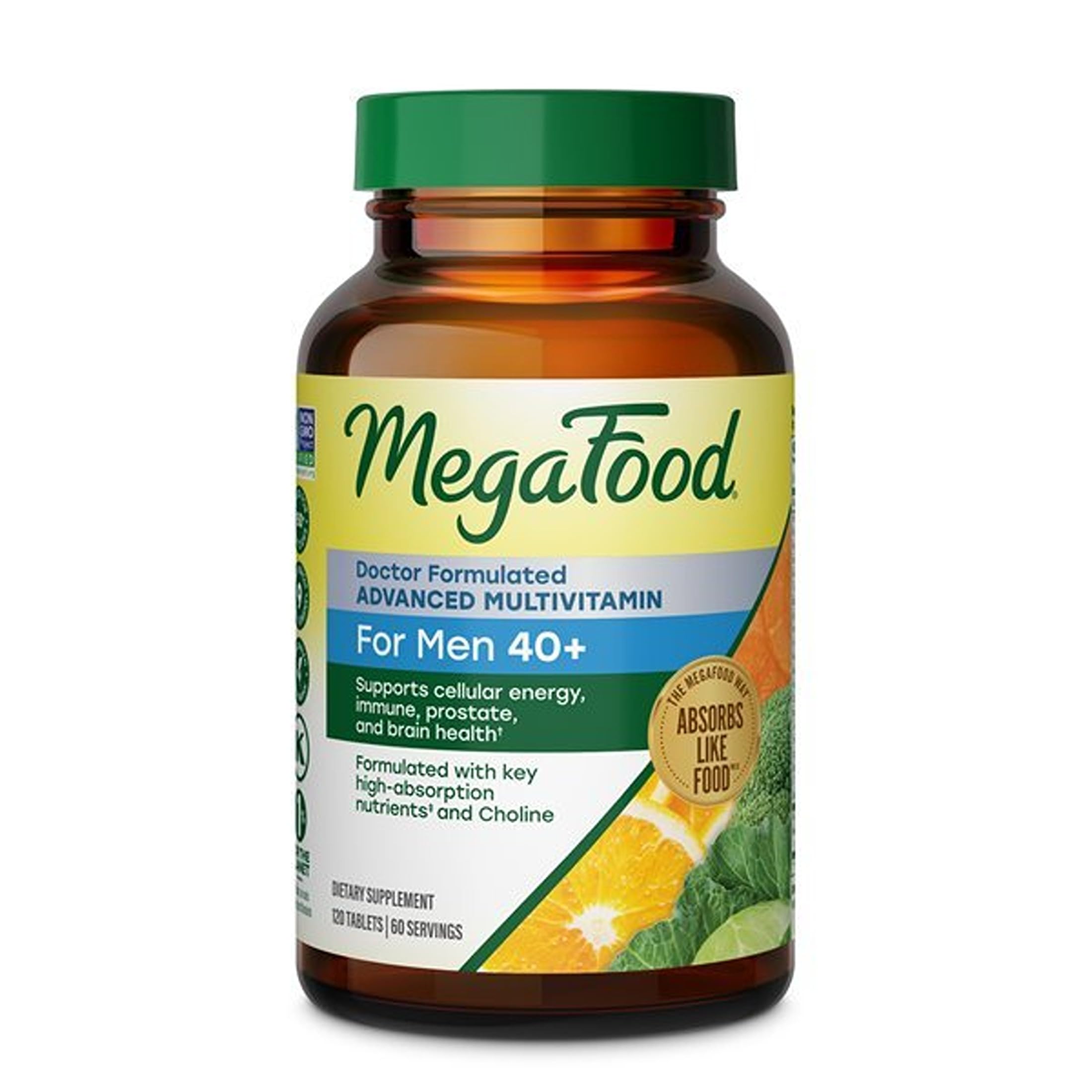 MegaFood Advanced Multivitamin for Men 40+ bottle 120 tablets