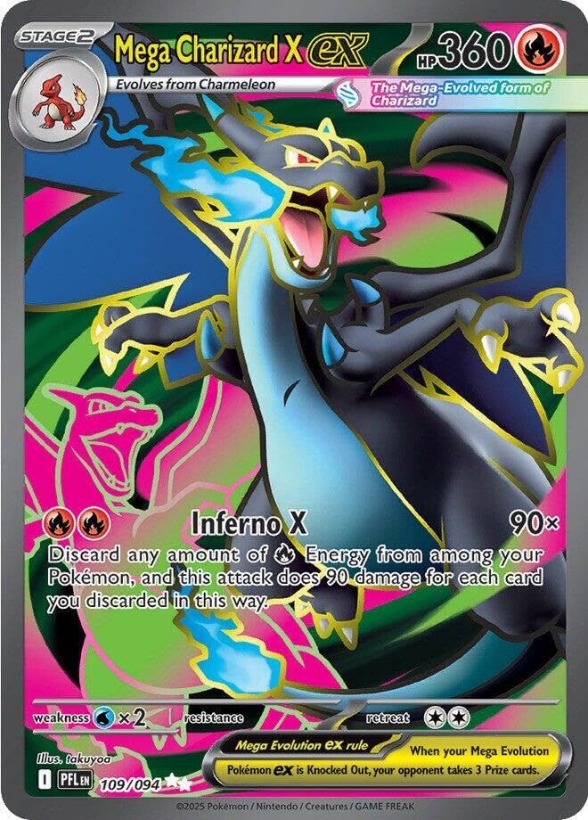 Pokemon - Mega Charizard X ex - 109/094 - ME02: Phantasmal Flames (PFL) - Ultra Rare - Full Art - Single Card