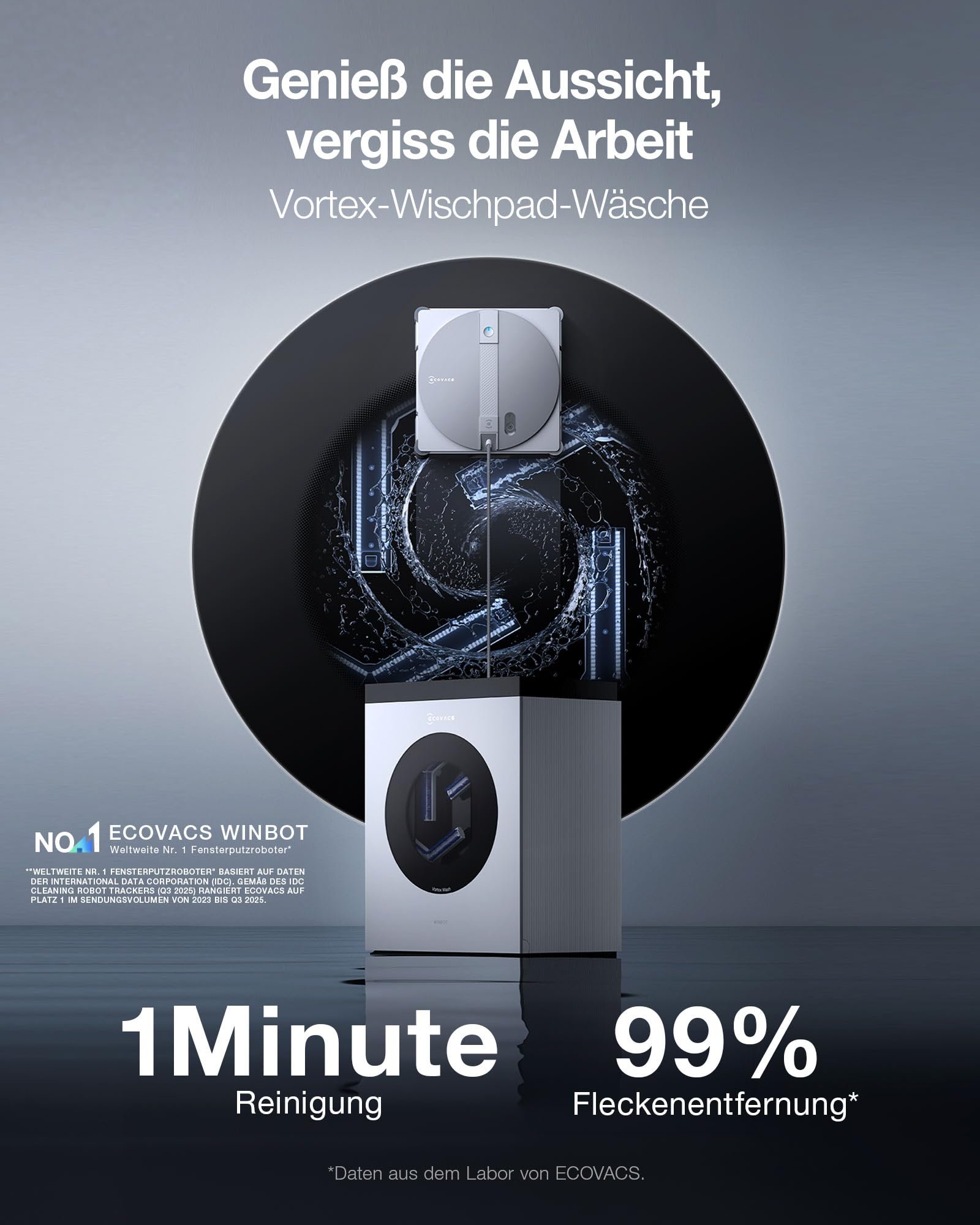 ECOVACS WINBOT W3 OMNI Fensterputzroboter mit Multifunktionsstation, Automatische Reinigung der W... Ansicht 2