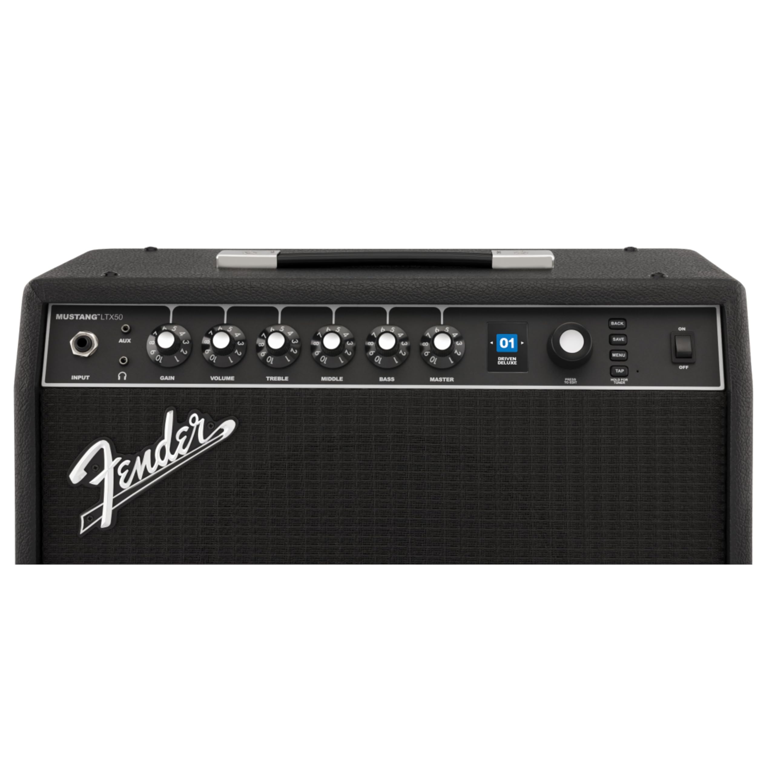 Amplificatore combo per chitarra Fender Mustang LTX50, 50 W con suoni versatili, 100 preset, 50 tipi di amplificatori ed effetti, interfaccia utente semplice