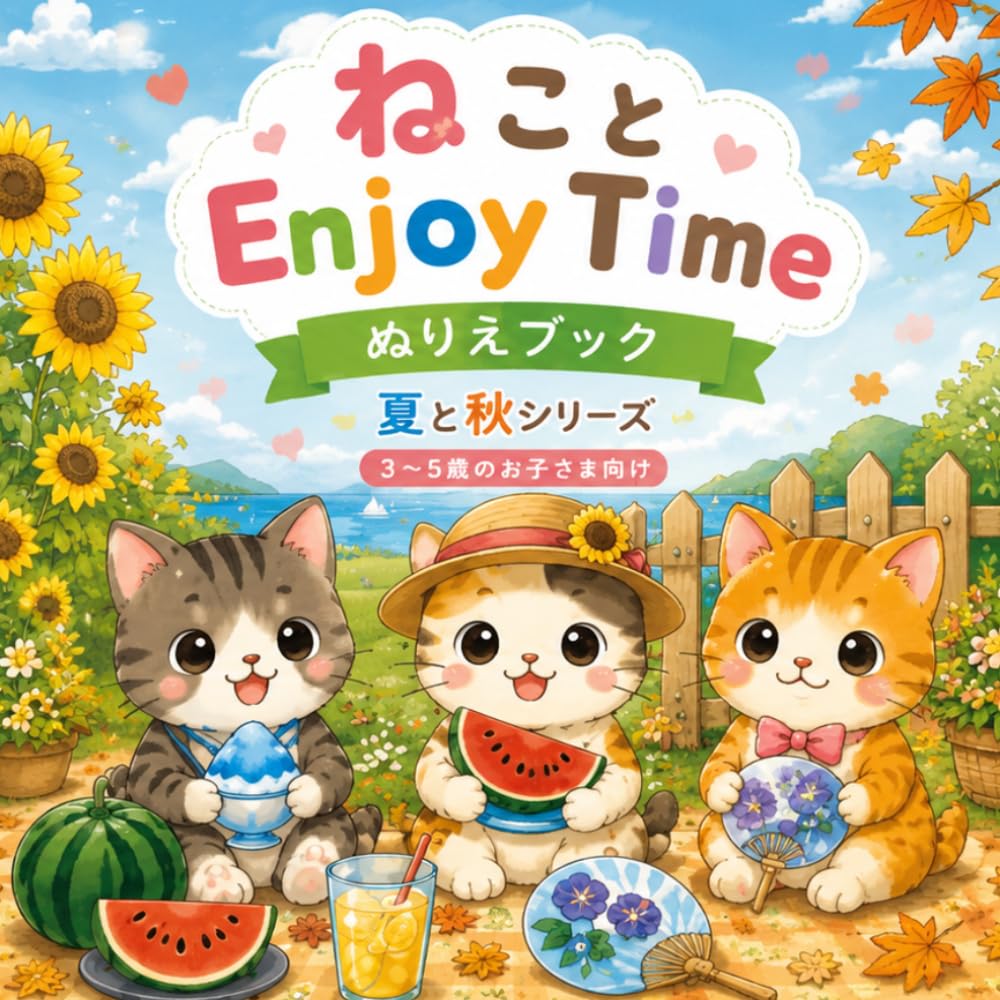 ねこと EnjoyTime: 3〜5歳向け やさしいねこのぬりえブック