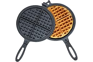 Professional Cast Iron Waffle Maker Stove Top | Quick Heating, Authentic Taste
