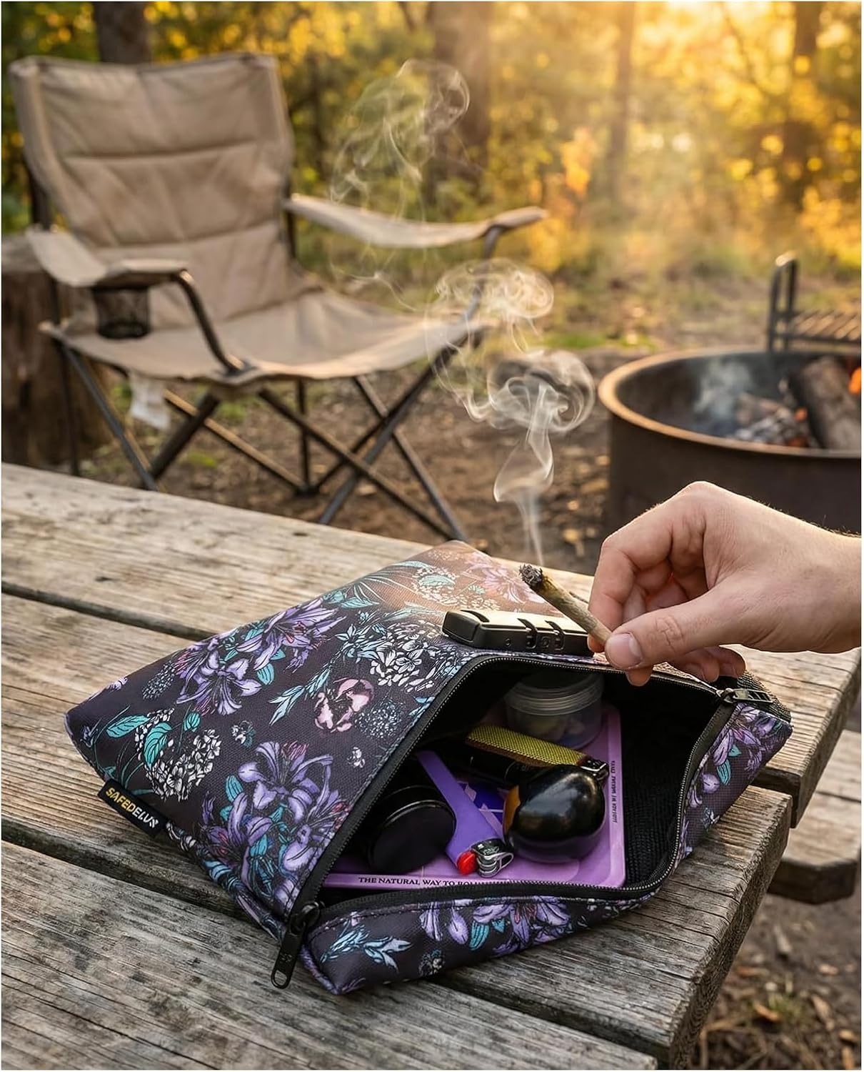 Smell Proof Bag, Large Odor Proof Bag with Combination Lock Odorless Pouch