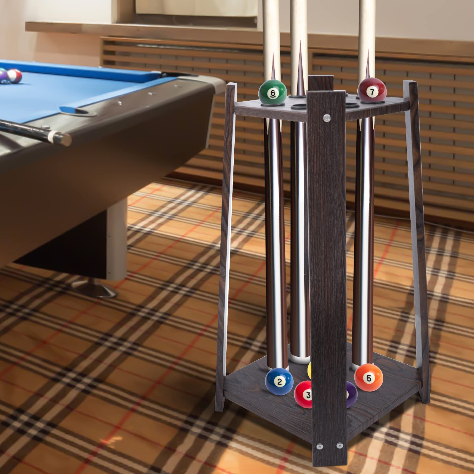Support de Queue de Billard, Table De Billard Organisateur D'Équipement Support, Queues à 8 Trous, Convient aux Cannes à Pêche et aux Clubs de Golf