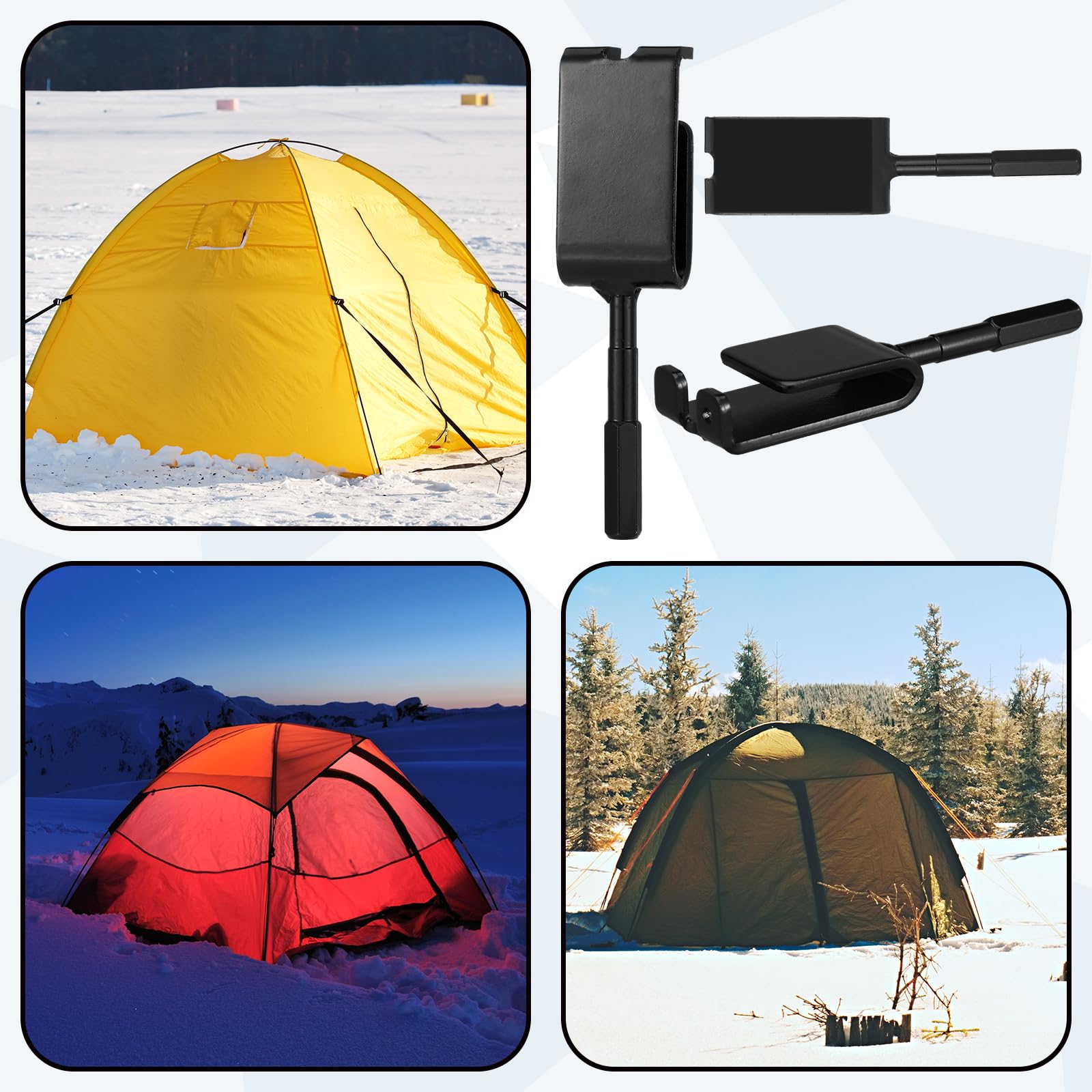 Tent Stake Installer Ice Anchor Drill Adapter For Ice Fishing