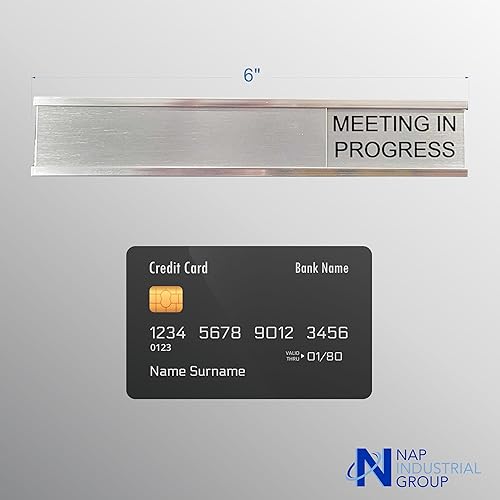 Miniatura 3 de Placas y letreros deslizantes deslizantes de aluminio satinado de calidad personalizable, 6 x 1, fabricados en los Estados Unidos (rojoverde)