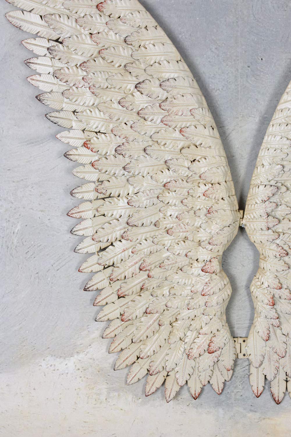 PALAZZO INT WEISS Engelsflügel Wanddeko Villa Cupidon – 2 XXL Eisen Flügel je 100 cm hoch | Wandhänger klappbar | Wandskulptur im nostalgischen Stil | Breite 102 cm | Eyecatcher für Wohnzimmer & Flur