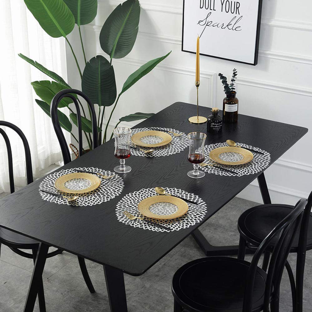 Tischset, PVC, Wärmeisolierung, Haushalt, Verbrühungsschutz, wasserdicht, kreatives Design, Tischset, 4 Farben gemischt,Hitzebeständige Tischsets(Rose Gold Shaped 4 Pack)
