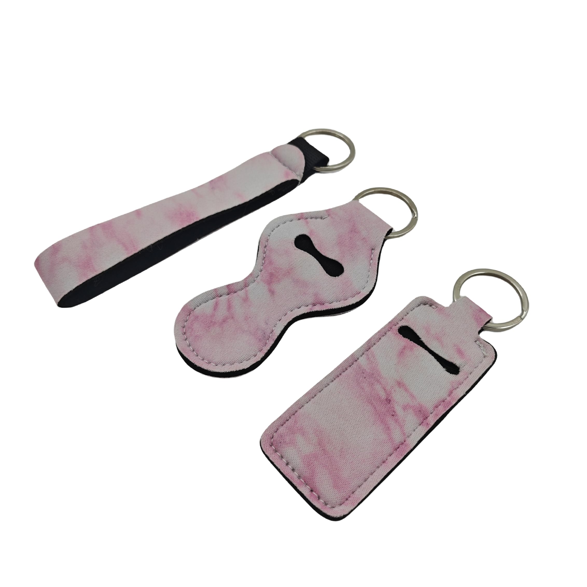 BATUMEYE Safety Keychain Set for Woman with Case Cove Compatible with Apple Airpods Pro/3/AirTags, Safety Alarm,Card Holder,Bottle Opener,Lip Balm Lanyard,Whistle,Hand Sanitizer Holder(Pink), Pink