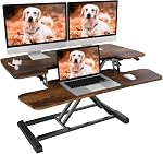 SANODESK Stand Up Desk Converter -35" Standing Desk Riser with Deep Keyboard Tray for Laptop