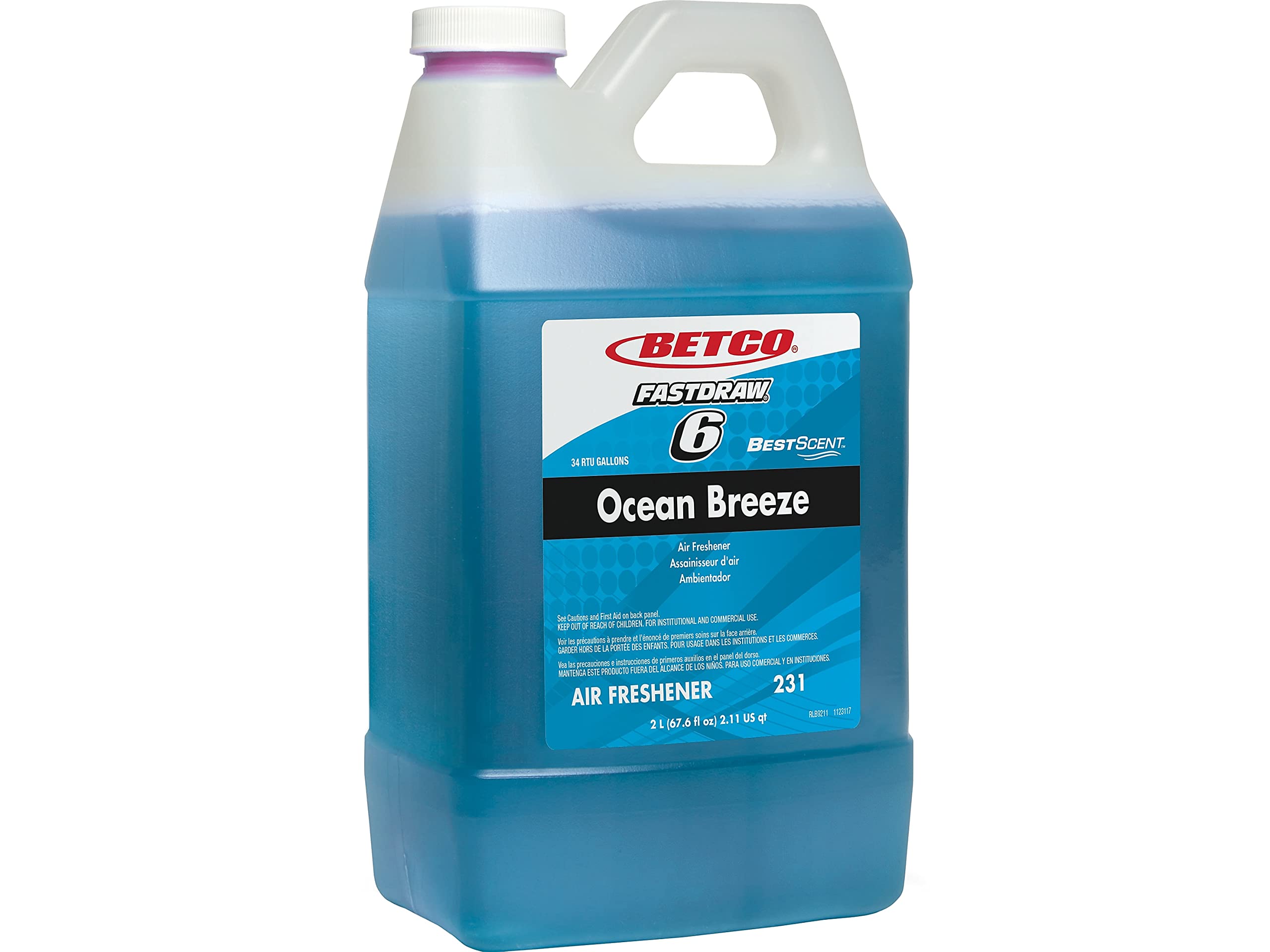 Betco 2314700 BestScent Air Freshener, Ocean Breeze Scent, 67.6 Oz., 4/Carton