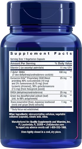 Miniatura 2 de Life Extension DHEA Completo con 7-Keto  Maximiza el apoyo del peso corporal saludable estado de ánimo masa muscular magra libido y más sin OMG sin