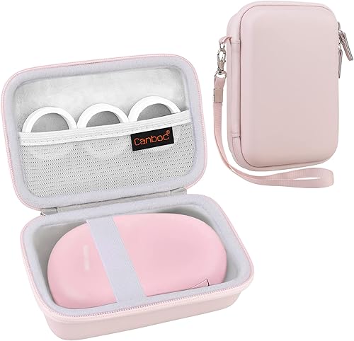 Canboc Funda rígida para máquina portátil SUPVAN E10 con cintaetiquetadora Marklife P11, bolsa de malla para cinta y cable USB, verde menta