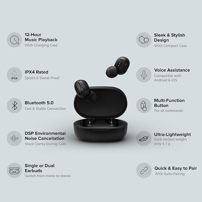 Renewed) Redmi Earbuds 2C Bluetooth 