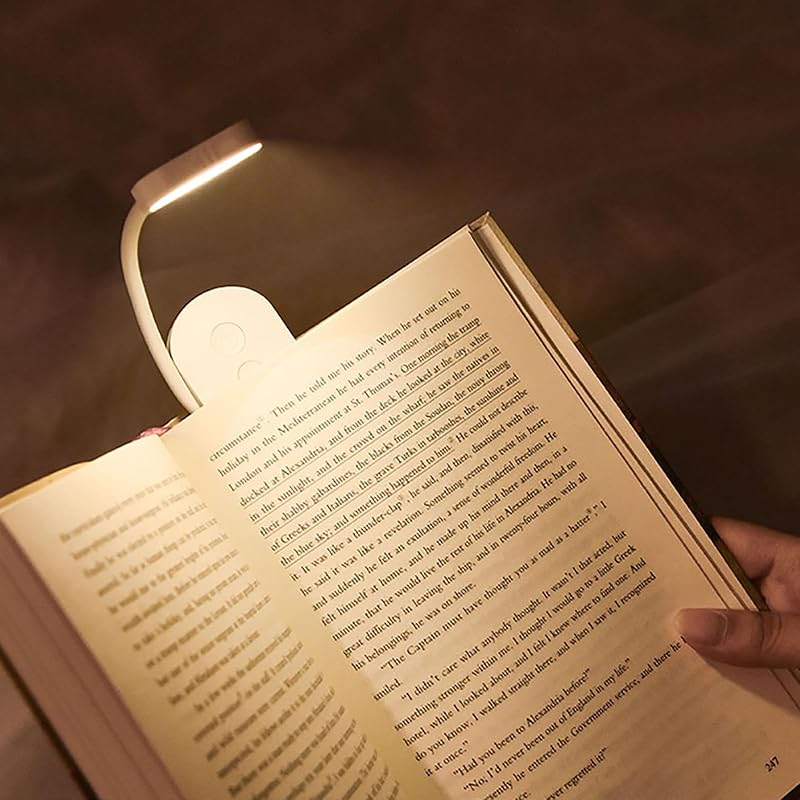 Choudao Rechargeable Book Light, Portable Reading Light,White | Eye Caring 3 Color Temps, Extremely Long Battery Life, Portable Clip-On Reading Light for Studying