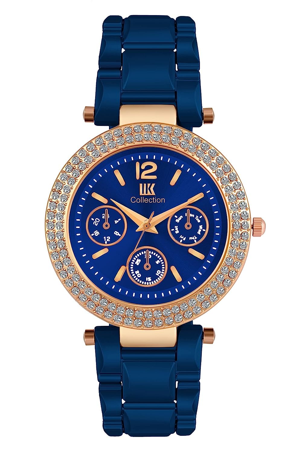 IIK COLLECTION Women Analogue Watches Stainless Steel Chain & Diamond Studded Dial Ladies Watch, Water Resistant (B0C45RQDD5) Amazon Price History, Amazon Price Tracker