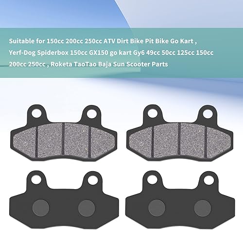 Miniatura 4 de Juego de 4 pastillas de freno de disco para 150cc 200cc 250cc ATV Dirt Bike Pit Bike Go Kart, Yerf-Dog Spiderbox 150cc GX150 go kart Gy6 49cc 50cc