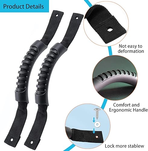 Miniatura 4 de Xximuim Asas de transporte de kayak, duraderas para canoa y barco, mango de transporte de repuesto para kayaks, maleta, equipaje