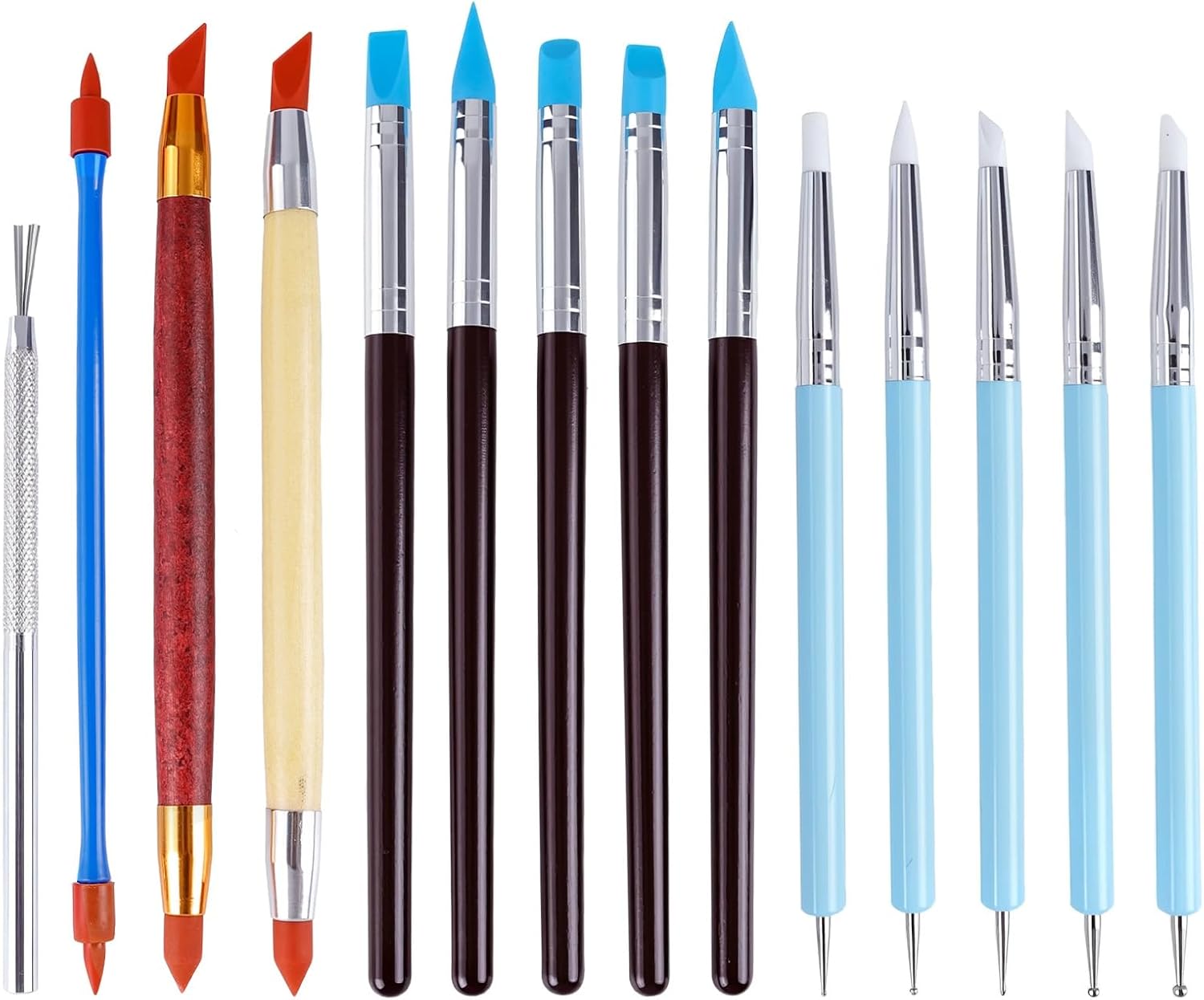 Tekrill 14Pcs Pottery Clay Sculpting Tools Set with Organizer Bag TYGJ-01