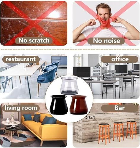 image for BUMACO 40Pcs Chair Leg Floor Protectors Chair Leg Protectors for Hardw