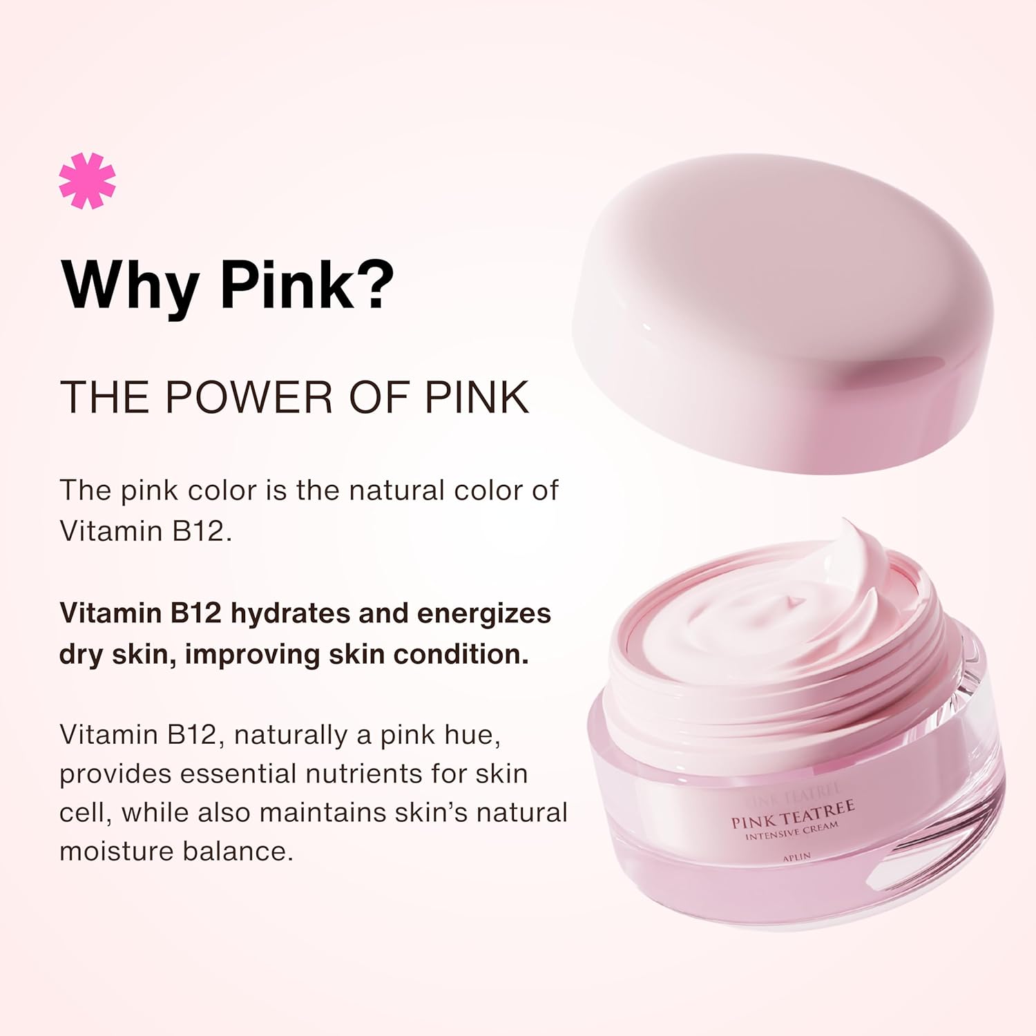 aplin Pink Tea Tree Intensive Cream - 50g/Skin Moisturizer/Facial Moisturizers/1.7 Oz, CICA, Allantoin, Korean Skin Care, Moisturizer, Hydrating