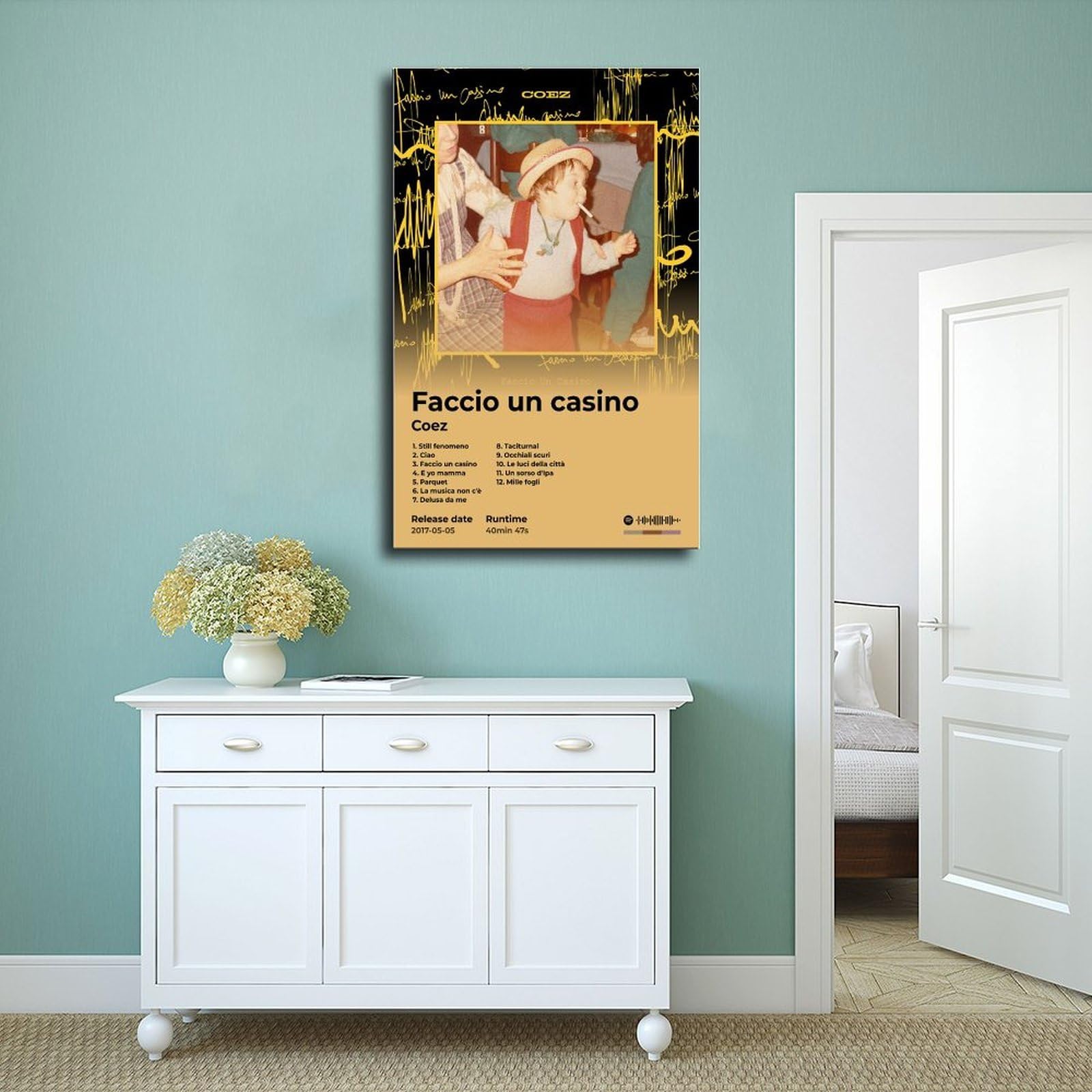 HIKPYY Poster Su Tela Con Rapper Rondodasosa – Decorazione Da Parete Per Camera, Ufficio E Soggiorno, 30x45 Cm