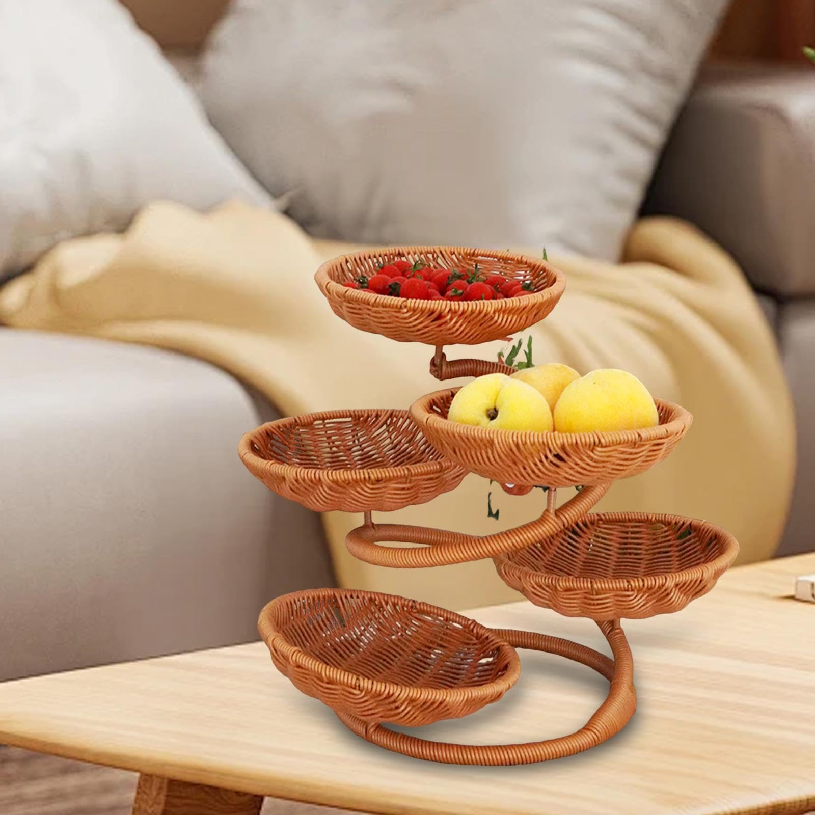 Recipiente para Almacenar Alimentos, Frutero Multiusos de Gran Capacidad, Bandeja para Servir, Expositor, Verduras, Cebollas, tal como se describe, Style a