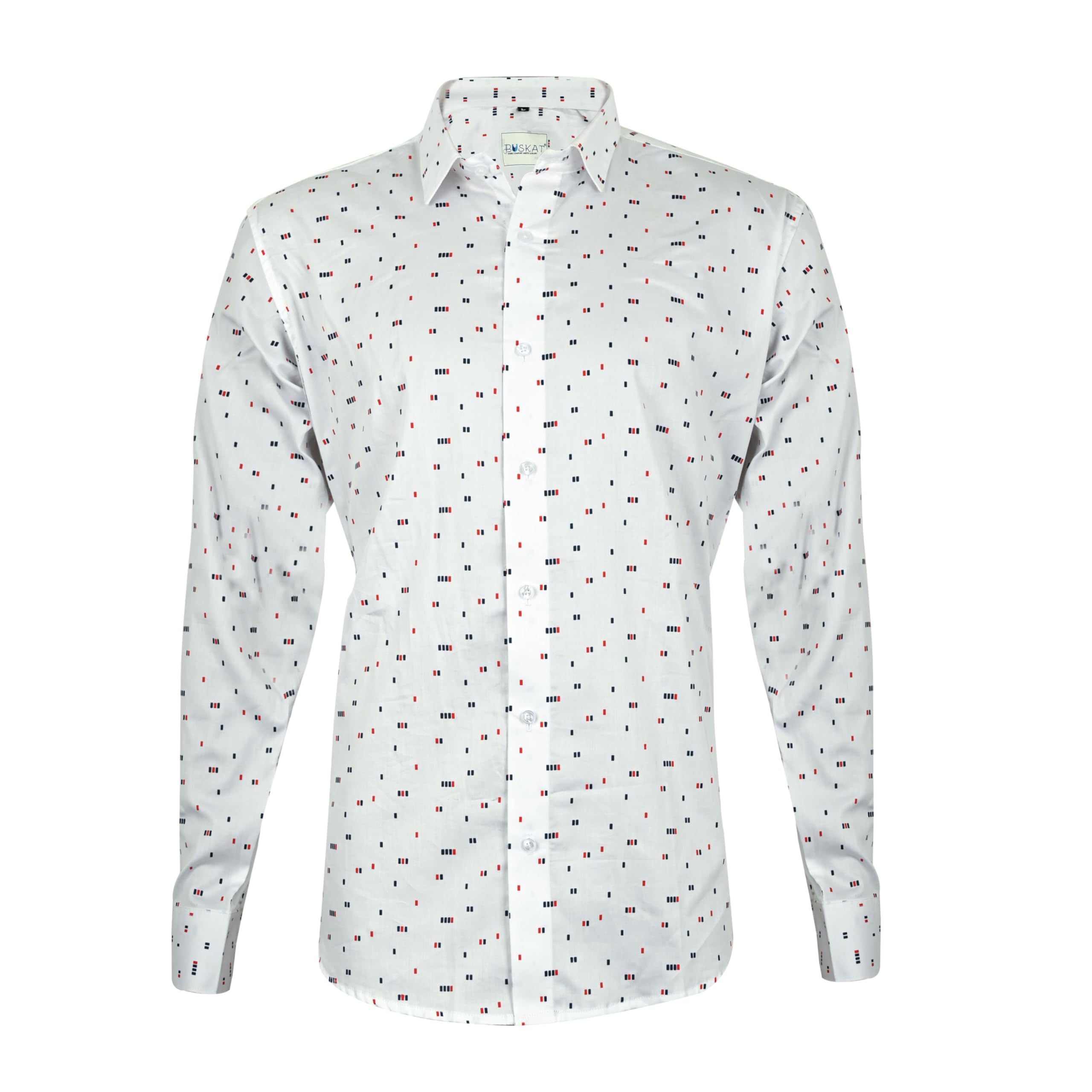 BuskatFull Cuff Sleeve Regular Fit Printed Formal Shirt for Men
