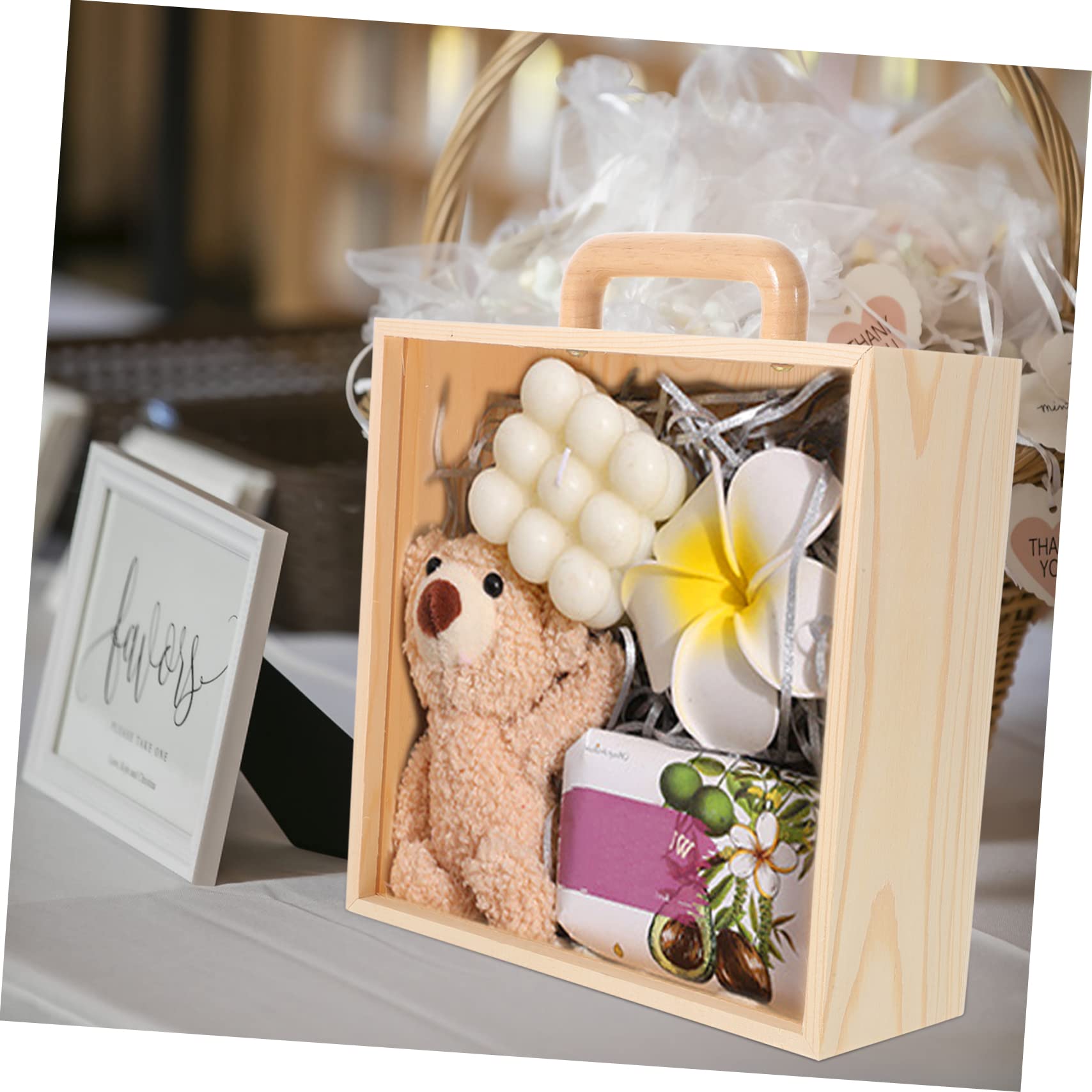 Anneome Caja De Madera Para De Boda Tapa Transparente Contenedor y Recuerdos Para De Invitados y De Honor