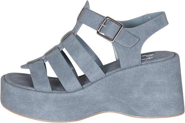 Womens Strappy Platform Wedge Sandals Open Toe Chunky Heel Summer Dress Shoes with Buckle Strap 3 Inch Heel, 1.5 Inch Front Platform Fashion Comfortable Casual - TUCSON