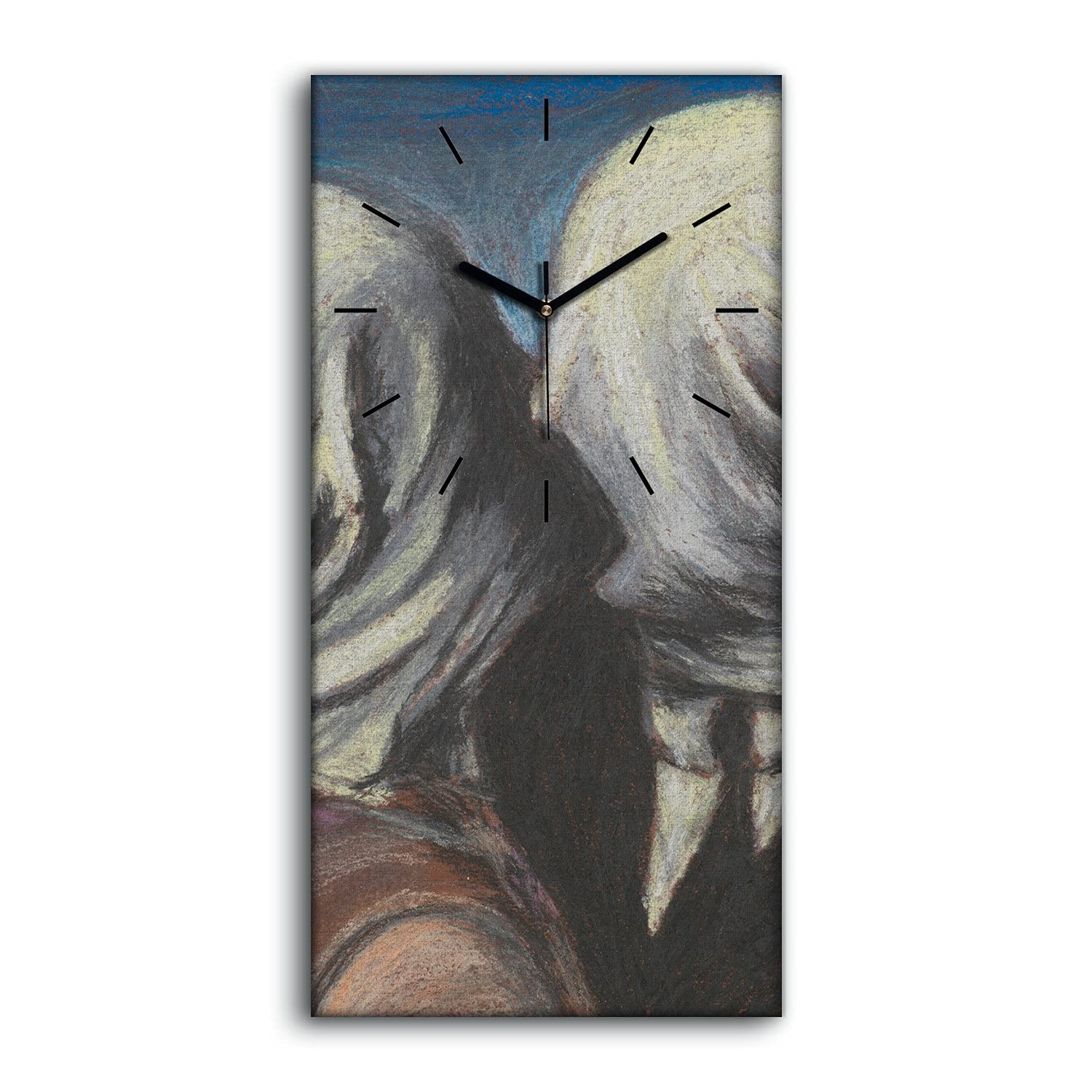 Horloge sur toile salon et chambre Coloray - tableau mural silencieux 30x60 art moderne