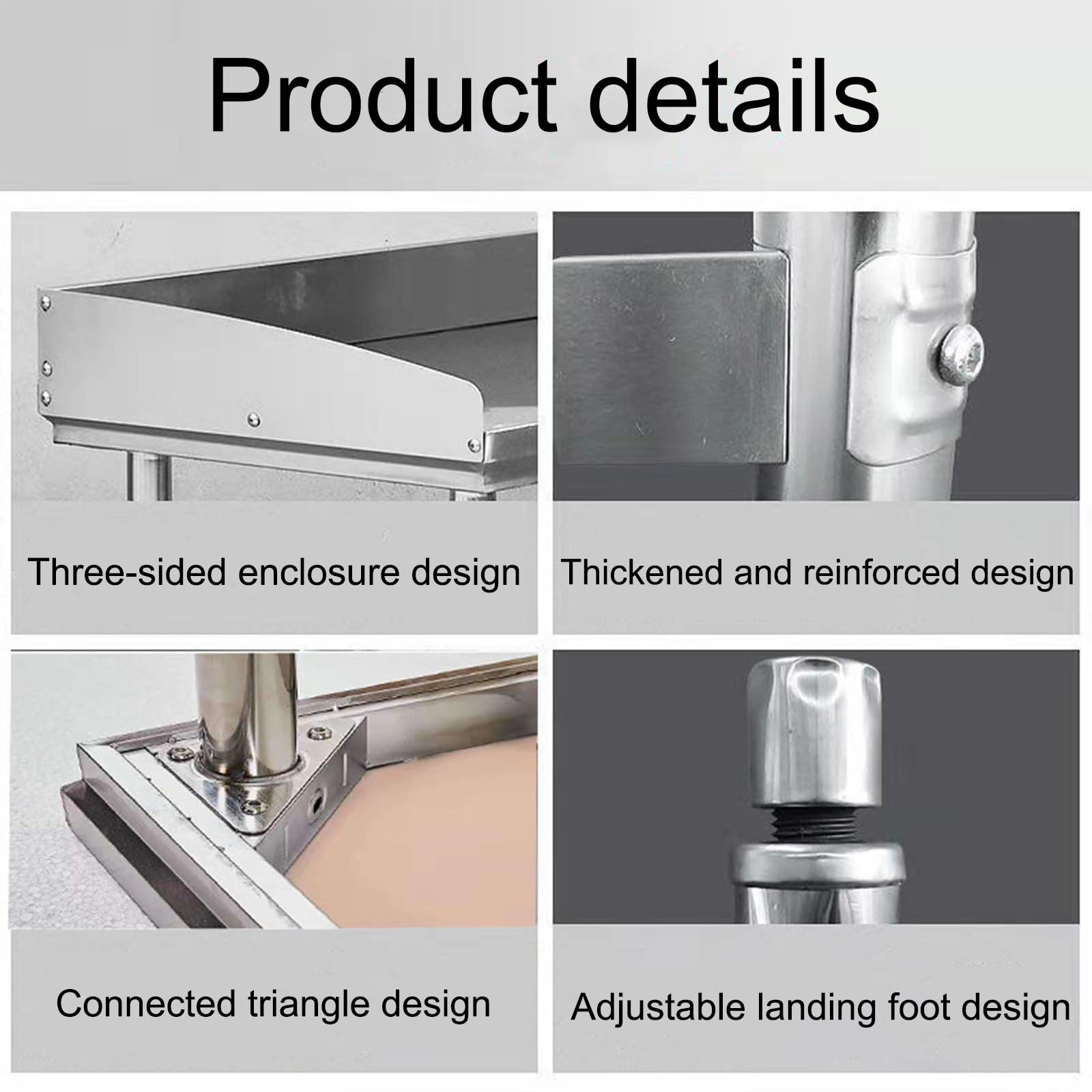 Tavolo Da Lavoro In Acciaio Inox, Banco Da Lavoro per La Preparazione Degli Alimenti, Tavolo In Acciaio Inox per Cucine, Ristoranti, Pizzerie(120 * 40 * 80cm/47.3 * 15.7 * 31.5in)