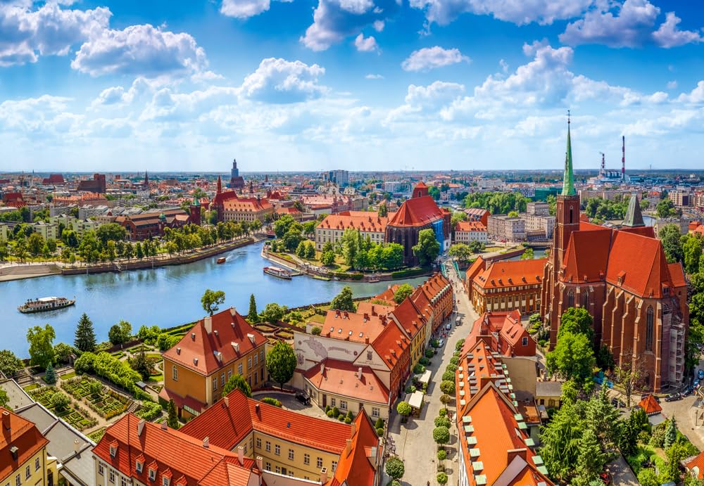 Castorland Jigsaw Puzzle Aerial View of Wroclaw Poland 1000 Piece Jigsaw Puzzle