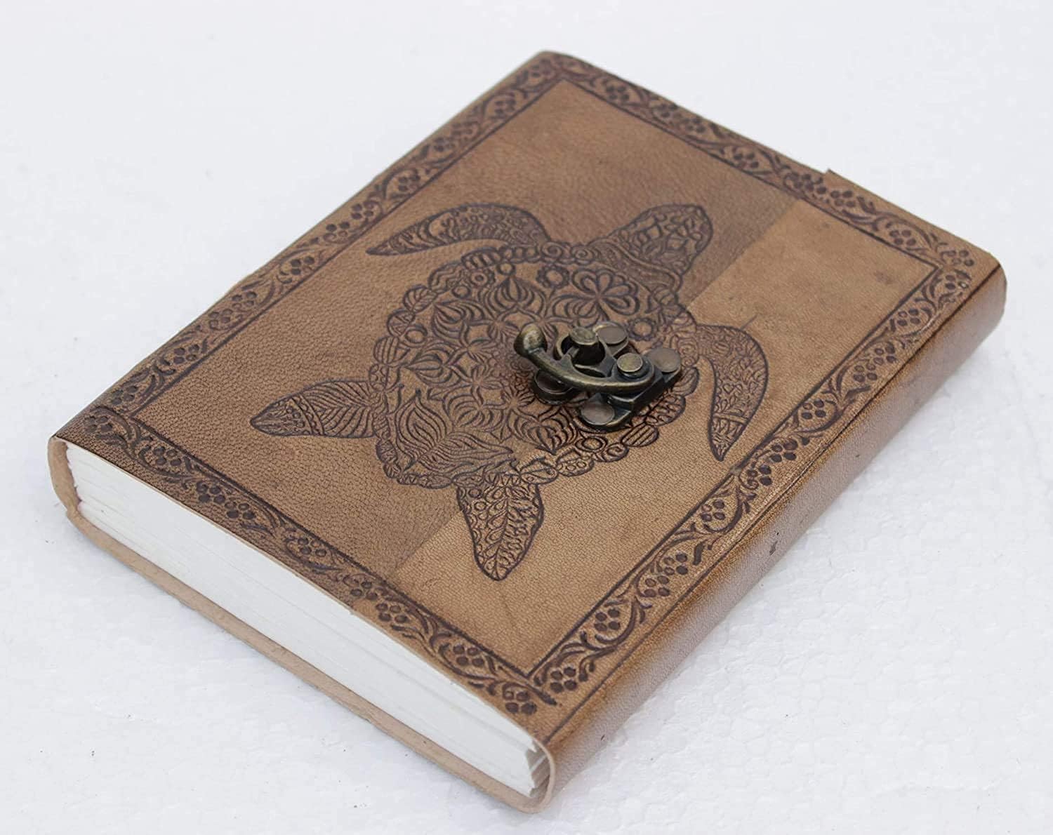 OVERDOSE TORTOISE Journal Notebook - Handmade Antique Journal Diary Leather Sketchbook Drawing Journal Notebook - Size 5 x 7 inches | 12 x 17 cm | A6