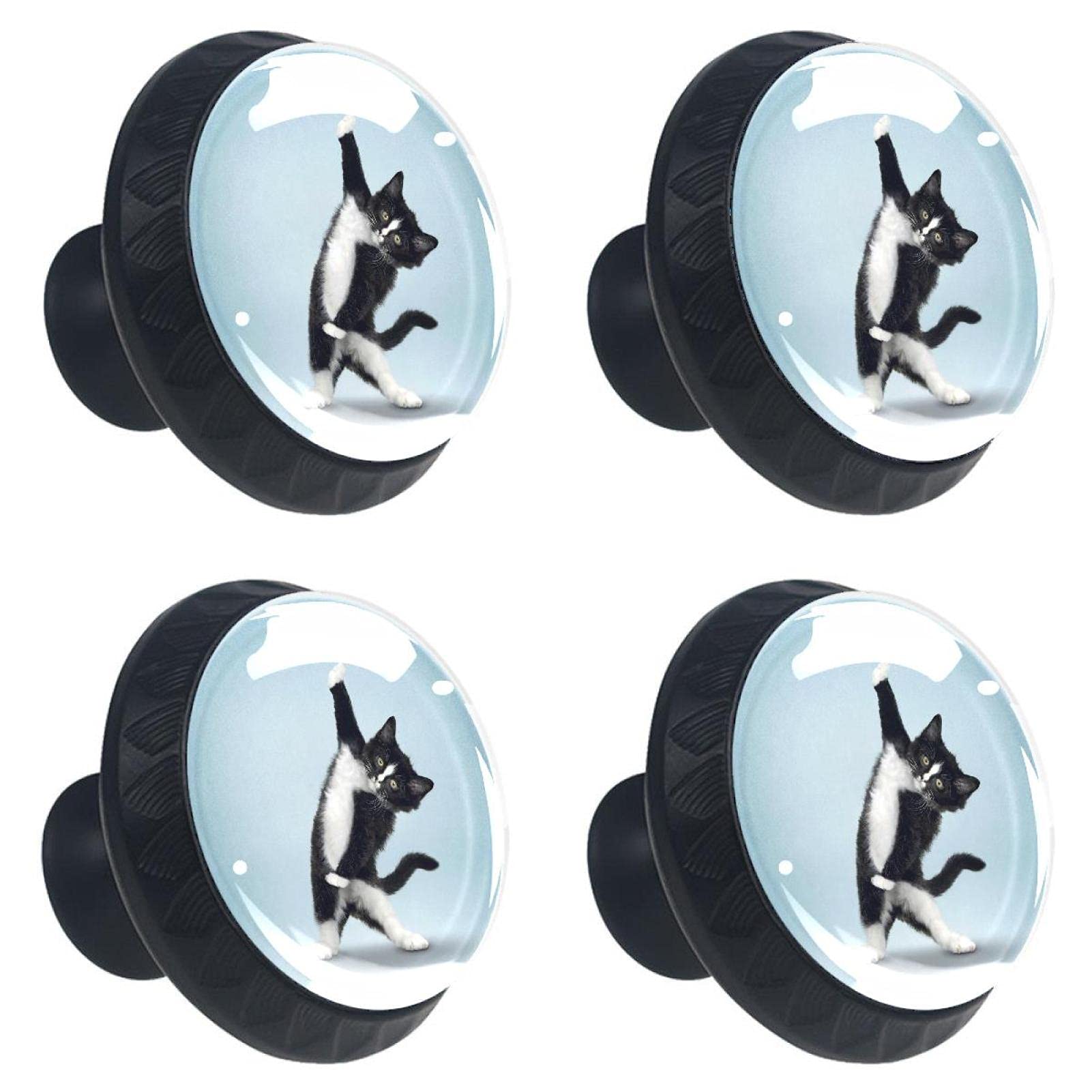 Boutons de porte en forme de chat originaux pour tiroir et armoire
