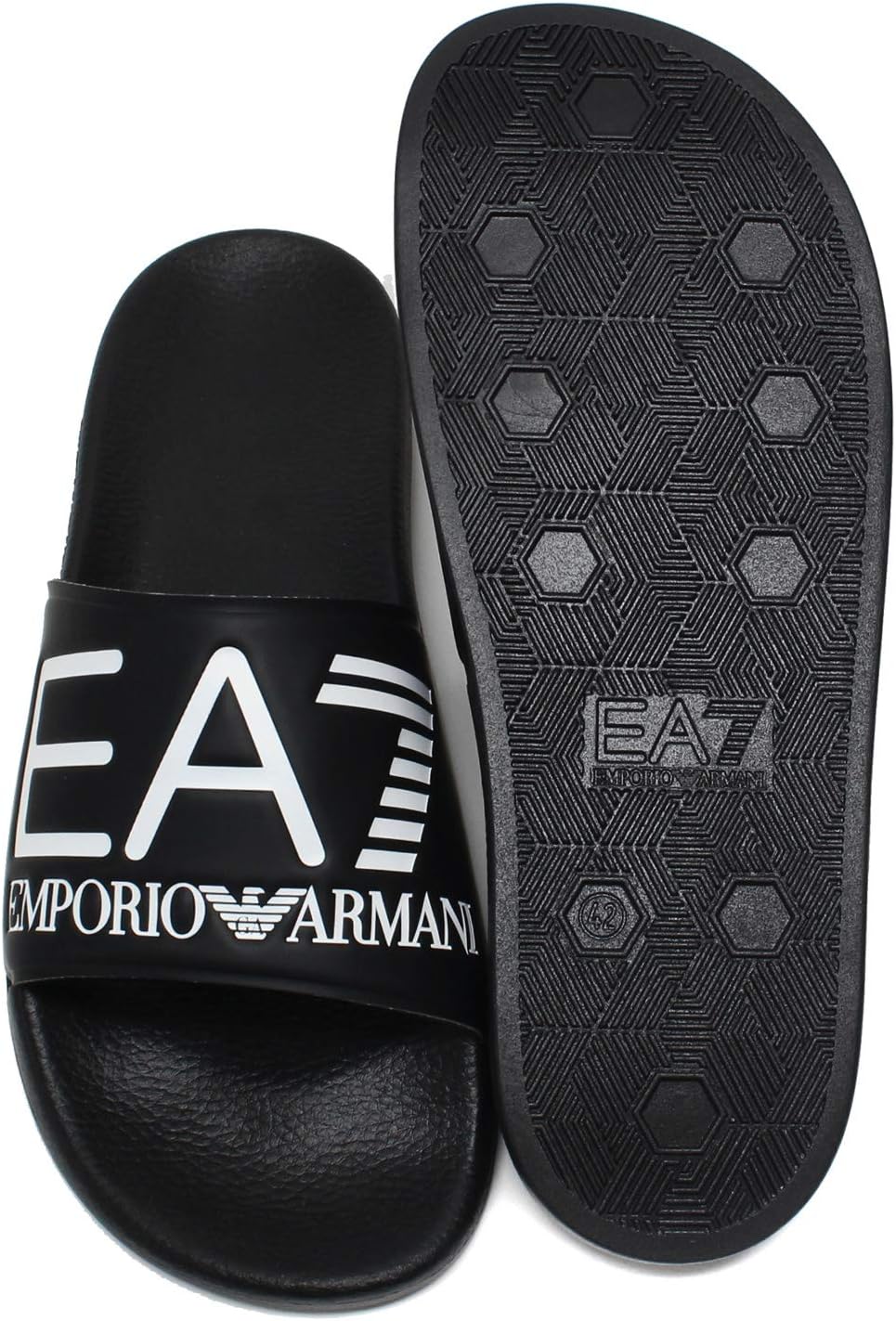 [エンポリオアルマーニ] EA7 ロゴプリント ビーチサンダル【ブラック】 XCP001 XCC22 00002『サイズ：40』 [