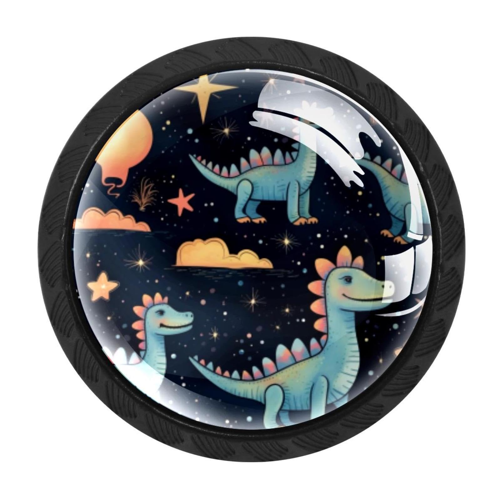 CHENZZZZ 4 PCS Starry Dinosaur Crystal Glass Cabinet Knob Drawer Pull Handle for Kitchen Cupboard Dresser Wardrobe etc