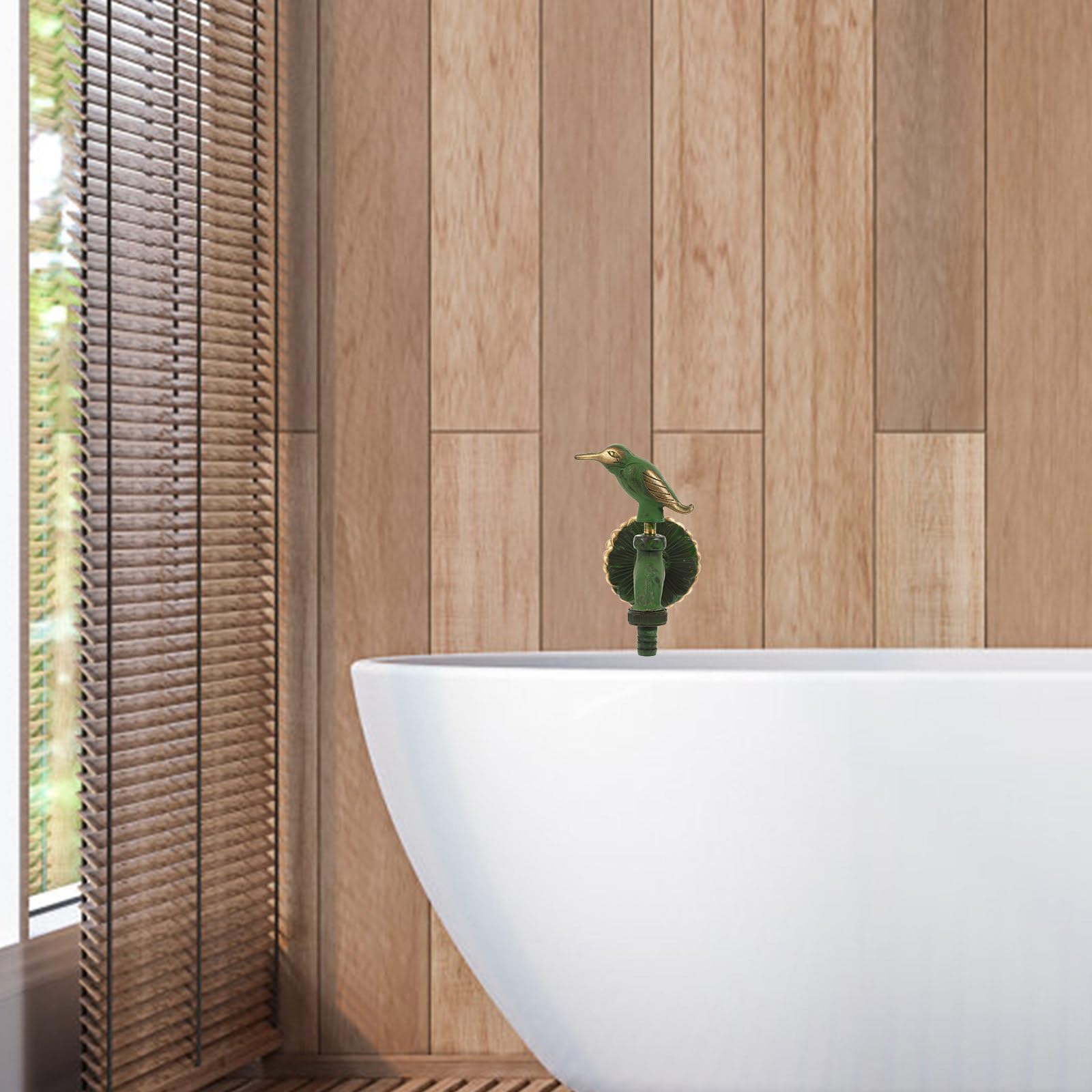 Grifo de Cobre Diseño In-wall para Jardín y Cocina, Fácil de Instalar, Estilo Rústico y Decorativo para Baño y Exterior
