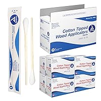 Vista 1 de Dynarex Aplicadores de punta de algodón estéril de 3 pulgadas – Aplicadores de punta de algodón de madera de un solo uso para el cuidado