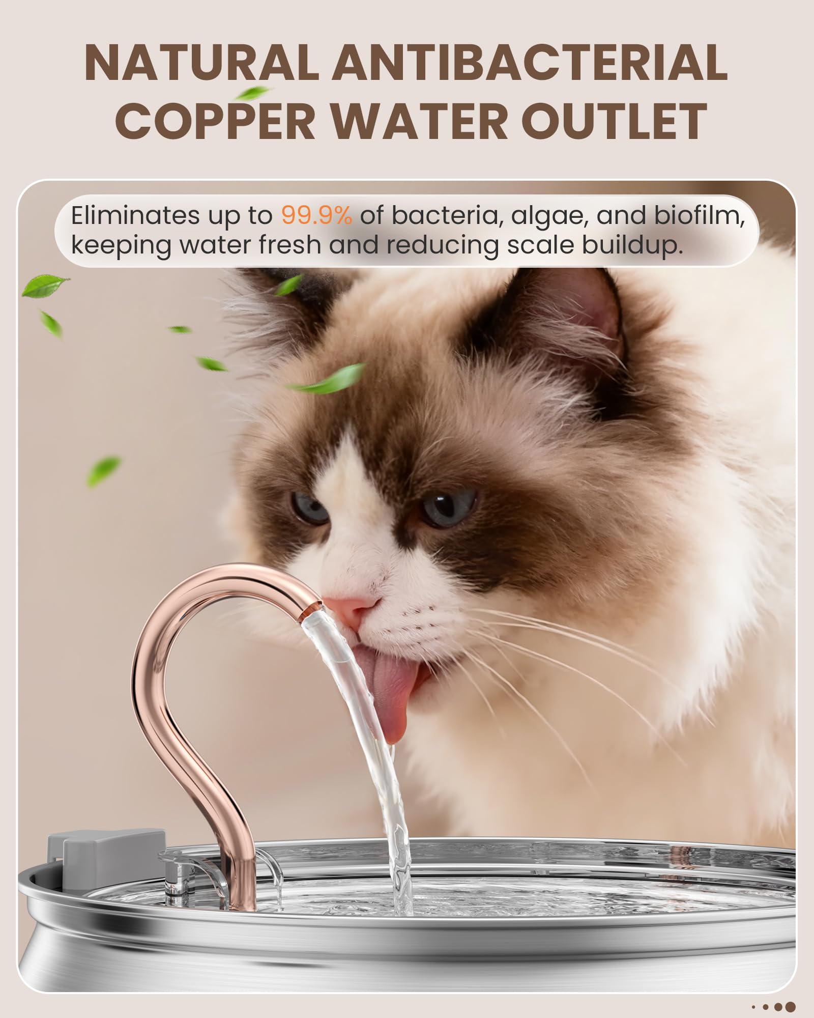 Fontana d'acqua per gatti con beccuccio in rame a forma di cigno, ultra silenziosa, automatica, per cani e gatti, include 3 filtri di ricambio