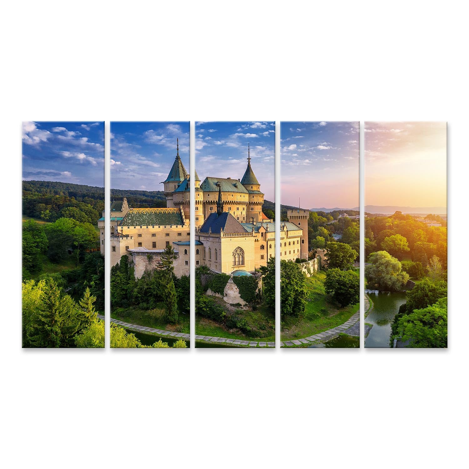 islandburner Cuadro Prime sobre lienzo hermoso castillo de cuento de hadas en paisaje pintoresco cuadros cuadros murales póster