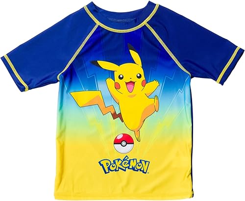 Miniatura 3 de Pokemon Bulbasaur Charmander Squirtle Pikachu - Conjunto de traje de baño para niños pequeños a grandes, Azul