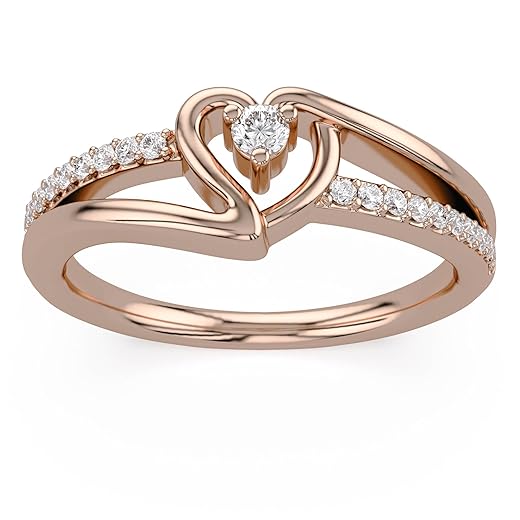 Moissanite Bypass Heart Promise Ring