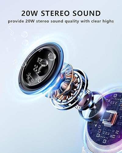 Miniatura 2 de Altavoces para exteriores Bluetooth impermeables para patio, conexión TWS para exteriores, altavoces Bluetooth inalámbricos, alimentados por energía