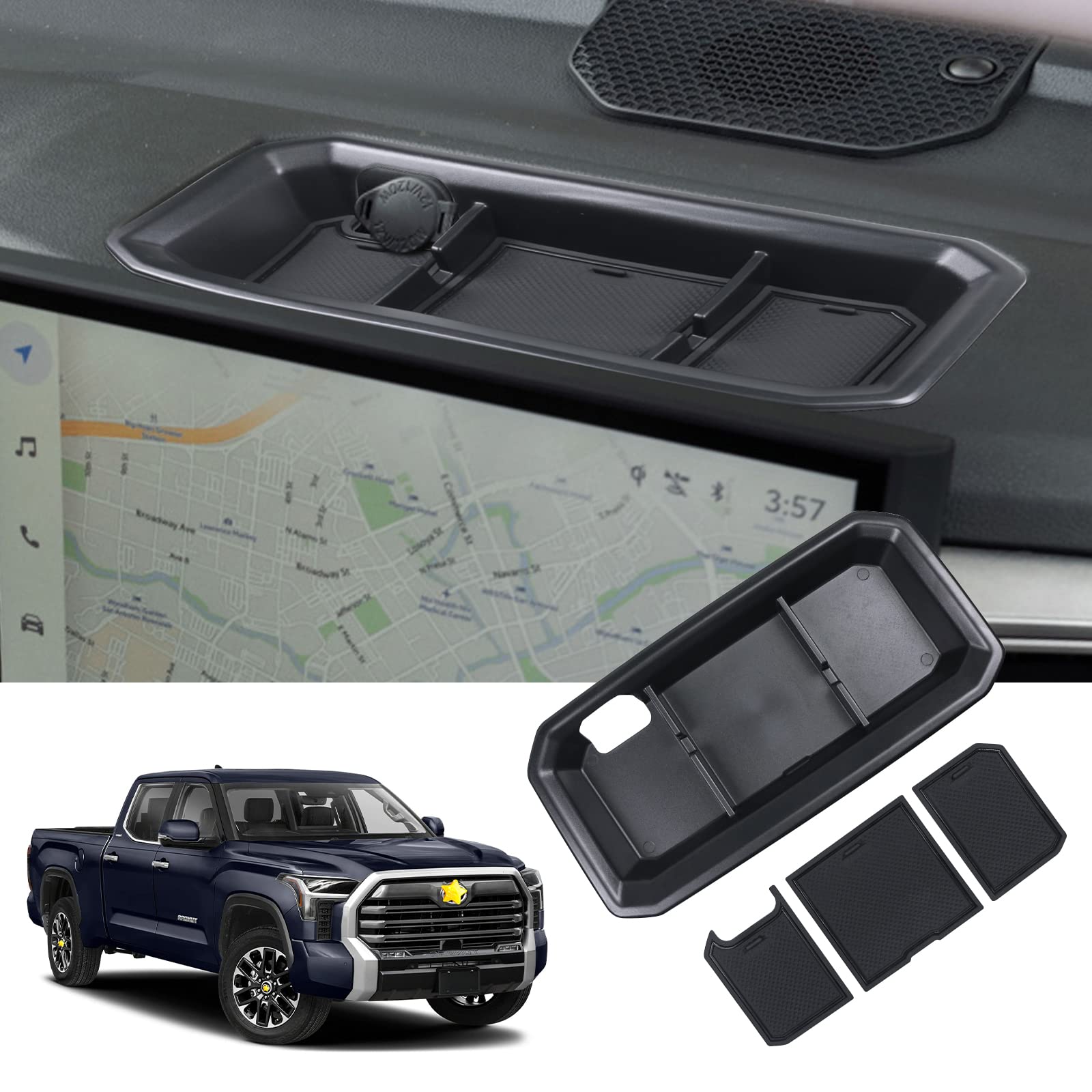 Buy SKTU 2022+ Toyoat Tundra XK70 Dashboard Organizer Insert ABS Black